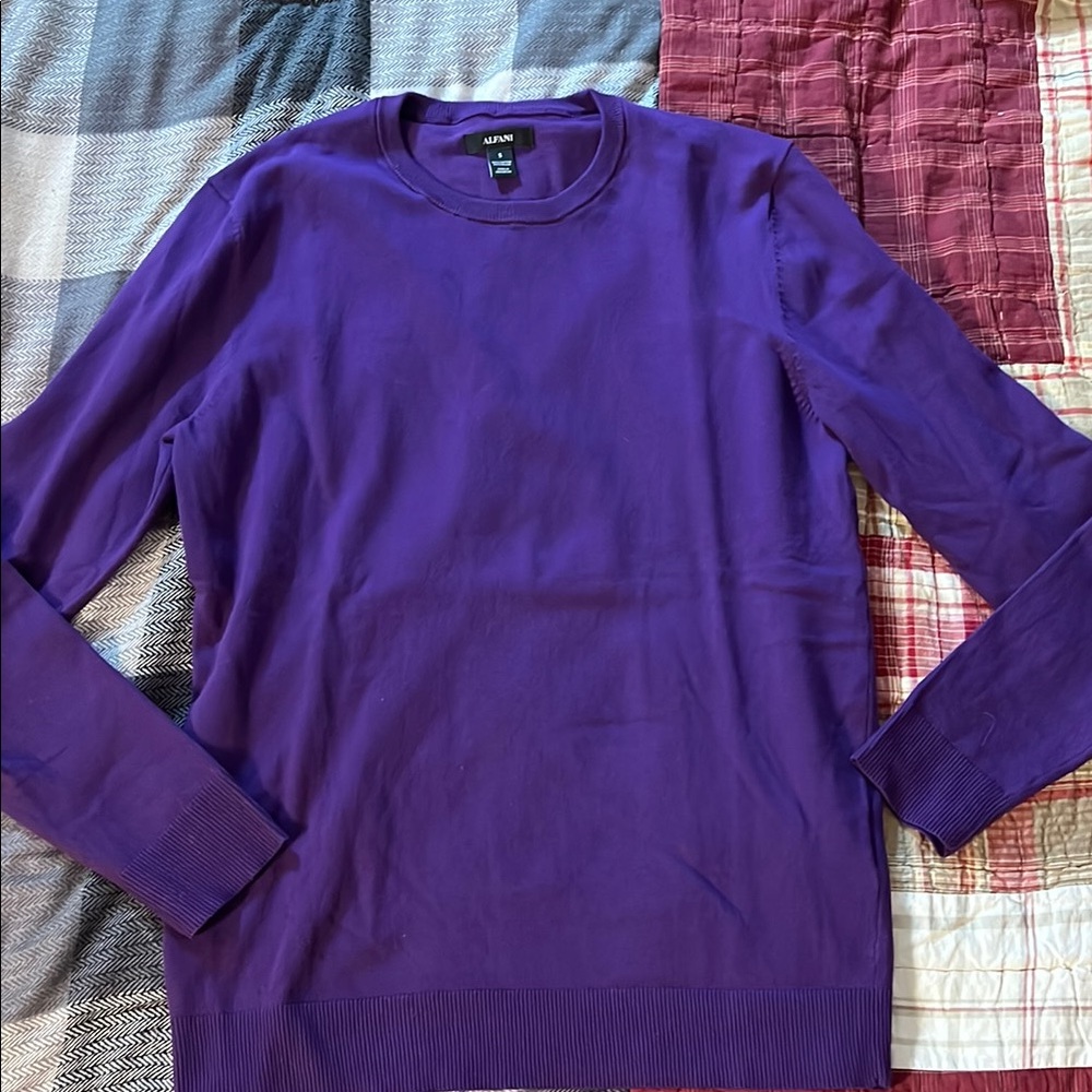 Alfani Purple Crewneck Sweater Classic Knit